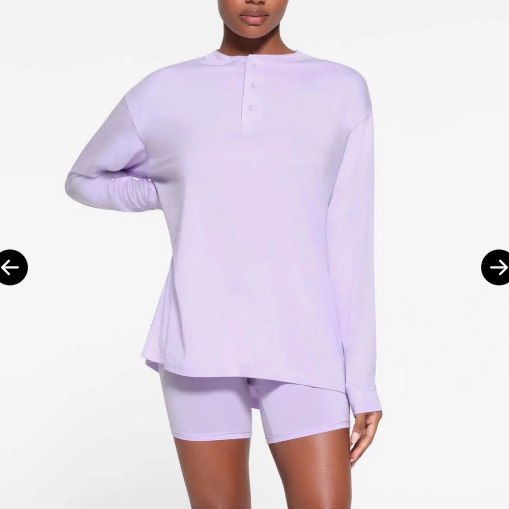 SKIMS Lilac Boyfriend Henley Longsleeve